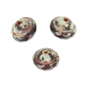 Perline in vetro Saturn Beads 8x10 mm Amethyst Travertin x10