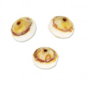 Perline in vetro Saturn Beads 8x10 mm Opaque White Travertin x10|raw }}