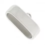 Terminale in metallo per cordone 10 mm e laccio 10x30 mm placcatura argento fino anticato