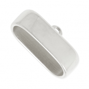 Terminale in metallo per cordone 10 mm e laccio 10x30 mm placcatura argento fino anticato