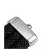 Terminale in metallo per cordone 10 mm e laccio 10x30 mm placcatura argento fino anticato