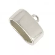 Terminale in metallo per cordone 10 mm e laccio mm placcatura argento fino anticato