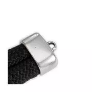 Terminale in metallo per cordone 10 mm e laccio mm placcatura argento fino anticato