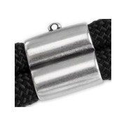 Terminale doppio in metallo per cordone 10 mm placcatura argento fino anticato