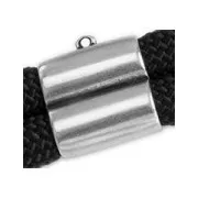 Terminale doppio in metallo per cordone 10 mm placcatura argento fino anticato