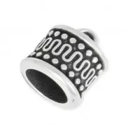 Terminale per la creazione di bijoux spirale o per cordone 10 mm placcatura argento fino anticato