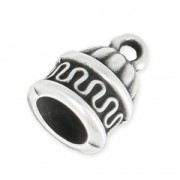 Terminale per la creazione di bijoux spirale o per cordone 6 mm placcatura argento fino anticato