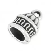 Terminale per la creazione di bijoux spirale o per cordone 6 mm placcatura argento fino anticato