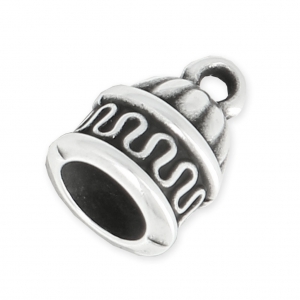 Terminale per la creazione di bijoux spirale o per cordone 6 mm placcatura argento fino anticato