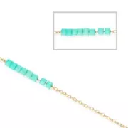 Catena sottile per Miyuki Delica 11/0 maglia Forçat mm.0.8 Dorato con oro finox 1m