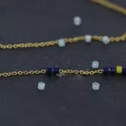 Catena sottile per Miyuki Delica 11/0 maglia Forçat mm.0.8 Dorato con oro finox 1m