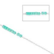 Catena sottile per Miyuki Delica 11/0 maglia Forçat mm.0.8 Placcatura argento fino x 1m