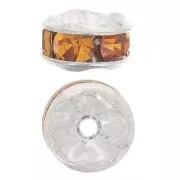 Rondelle Strass mm. 5 argentato/Topaz x4