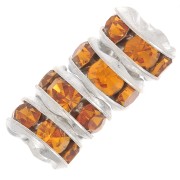 Rondelle Strass mm. 5 argentato/Topaz x4