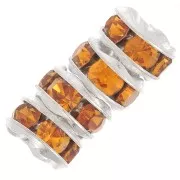 Rondelle Strass mm. 5 argentato/Topaz x4