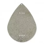 Distanziatore goccia in metallo diamantato per Miyuki Delica 40 mm rodiato x1