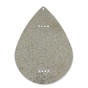 Distanziatore goccia in metallo diamantato per Miyuki Delica 40 mm rodiato x1