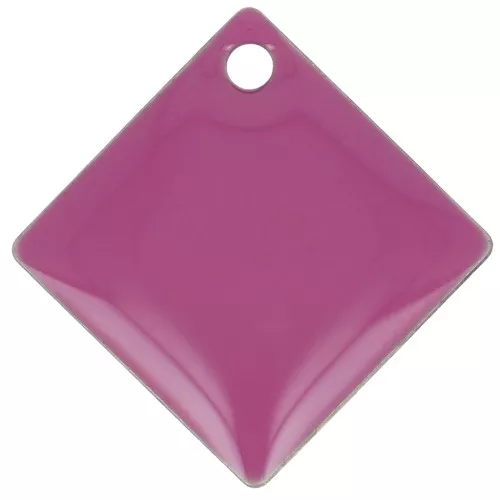Losanghe/quadrati in metallo e resina epossidica 16x16 mm Fuchsia x 8