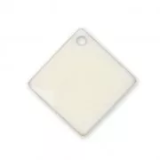 Losanghe/quadrati in metallo e resina epossidica 16x16 mm Bianco sporco x 8
