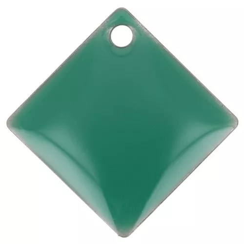 Losanghe/quadrati in metallo e resina epossidica 16x16 mm verde smeraldo x 8