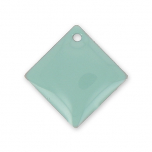 Losanghe/quadrati in metallo e resina epossidica 16x16 mm Verde acqua x 8