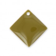 Losanghe/quadrati in metallo e resina epossidica 16x16 mm Oliva x 8
