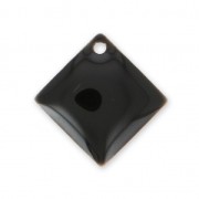 Losanghe/quadrati in metallo e resina epossidica 16x16 mm  Nero x 8|raw }}