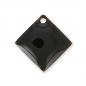 Losanghe/quadrati in metallo e resina epossidica 16x16 mm  Nero x 8