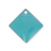 Losanghe/quadrati in metallo e resina epossidica 18x18 mm Green Turquoise x 8|raw }}