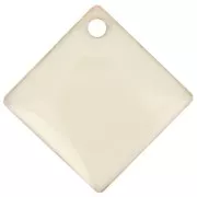 Losanghe/quadrati in metallo e resina epossidica 16x16 mm Crema x 8