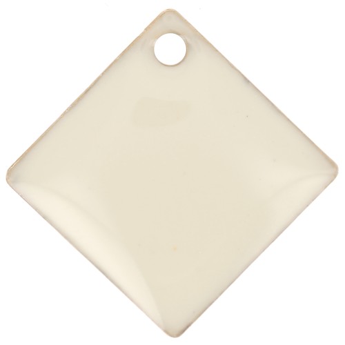 Losanghe/quadrati in metallo e resina epossidica 16x16 mm Crema x 8