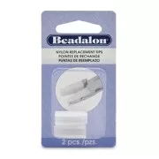 Punte di ricambio in nylon per pinza piatta - Bianco x2