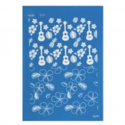 Silk Screen Moiko per pasta polimerica 74x105 mm - Fiori tropicali e Ukulele 9.07