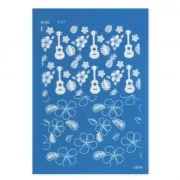 Silk Screen Moiko per pasta polimerica 74x105 mm - Fiori tropicali e Ukulele 9.07