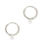 Monachelle forma arrotondata 15.6 mm placcatura argento fino anticato x2