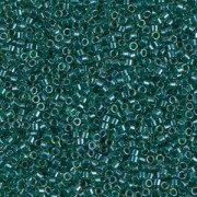 Miyuki Delica 11/0 DB0919 - Sparkling Dark Teal Lined Chartreuse|raw }}