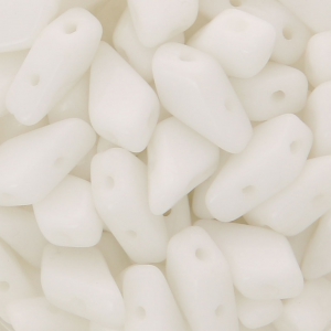 Perle in vetro Rep. Ceca Kite Beads 9x5 mm Opaque White x10g