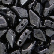 Perle in vetro Rep. Ceca Kite Beads 9x5 mm Jet Hematite x10g|raw }}