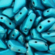 Perle in vetro Rep. Ceca Kite Beads 9x5 mm Aqua Metalust x10g|raw }}