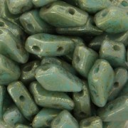 Perle in vetro Rep. Ceca Kite Beads 9x5 mm Green Turquoise Luster x10g|raw }}