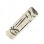 Perla tubolare etnica in corno 8 x 24 mm, colore naturale, confezione da 5