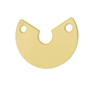 Pendente semi cerchio 2 trous 15 mm Argento 925 Dorato con oro fino x1|raw }}