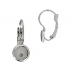 Monachelle per cabochon mm.  6 in acciaio inox x2