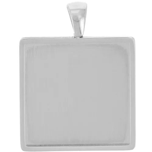Pendente per cabochon retro piatto 20mm in acciaio inox 316L x1