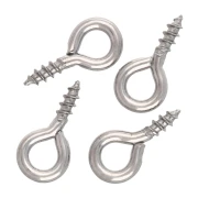Ganci a vite con anello 4x8 mm - acciaio inox 316 x10