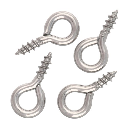 Ganci a vite con anello 4x8 mm - acciaio inox 316 x10