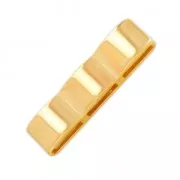 Passante triplo quadrato 38x9.5 mm per laccetto 10 mm Dorato con oro fino