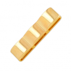 Passante triplo quadrato 38x9.5 mm per laccetto 10 mm Dorato con oro fino