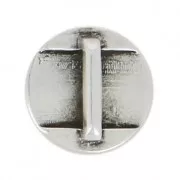 Passante rotondo testa d'indiano 17 mm per laccetto 10 mm placcatura argento fino anticato