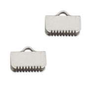 Chiudicordoncino a stringere mm.10 placcatura argento fino anticato x2|raw }}